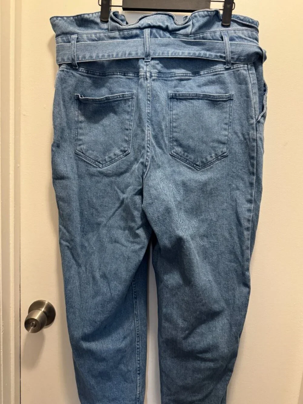 Who What Wear Jeans Women's Size 14W, Blue, Denim, Tapered, Belted, High Rise